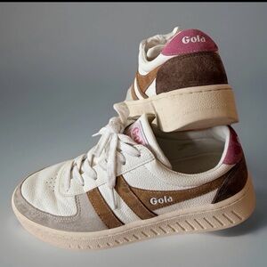 Gola Grandslam Trident Sneakers 7.5 beige, brown, pink